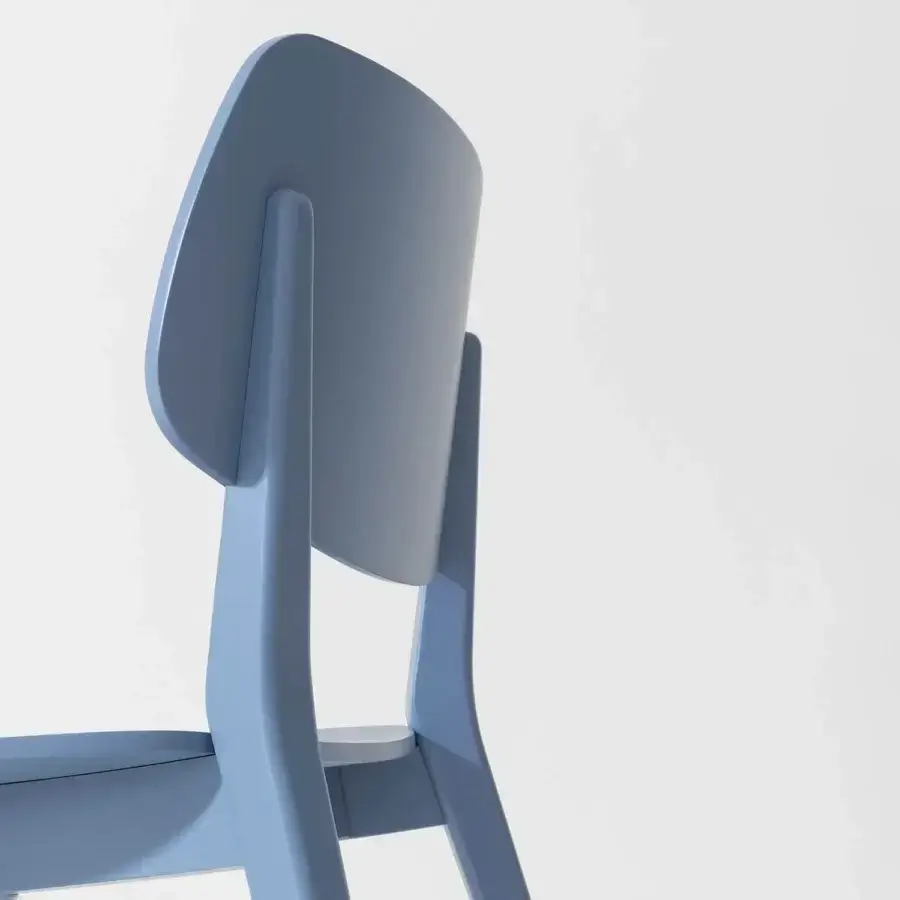 Distinguished Billiani Doll dining chair in muted blue crafted from smooth matte plastic with a curved form