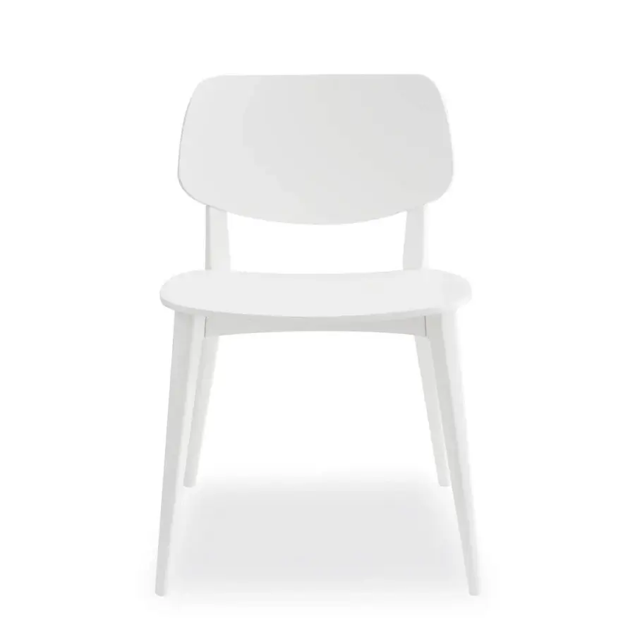 Distinguished Billiani Doll dining chair in matte white crafted from durable synthetic material with gently curved lines