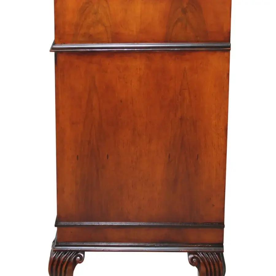 Timeless Faber Mobili Chamonix sideboard crafted with walnut and walnut crotch wood, warm brown finish