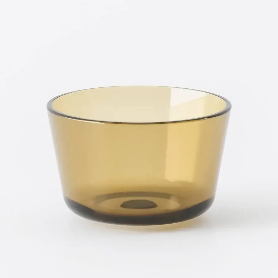 Distinguished Norah Design ARBA 01 washbasin crafted in translucent amber and golden-brown Norahcrystal with a glossy finish