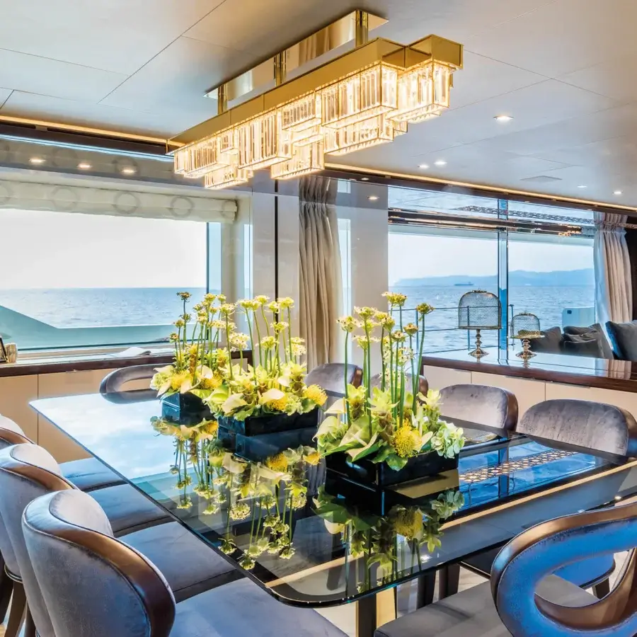 Distinguished Patrizia Garganti Gisele with Rods suspension lamp in clear glass and polished metal with glossy finish