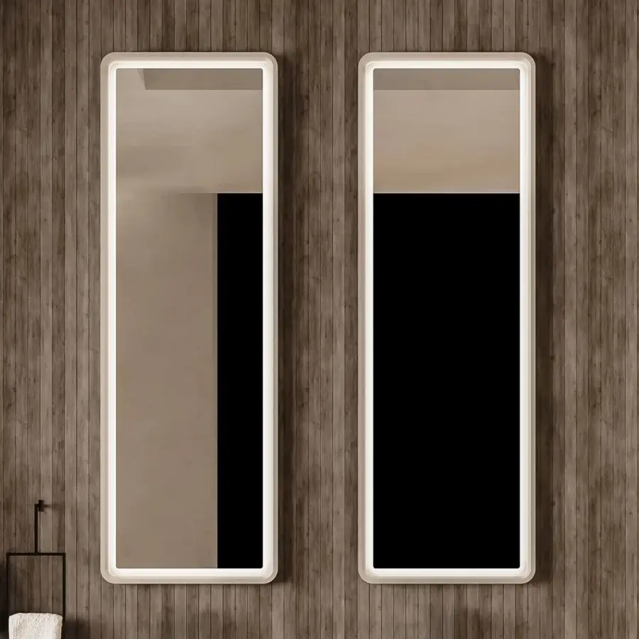 Distinguished Norah Design MCVSPC05-06-07 mirror with light beige Norahcryl and integrated LED backlighting in a velvety matt finish