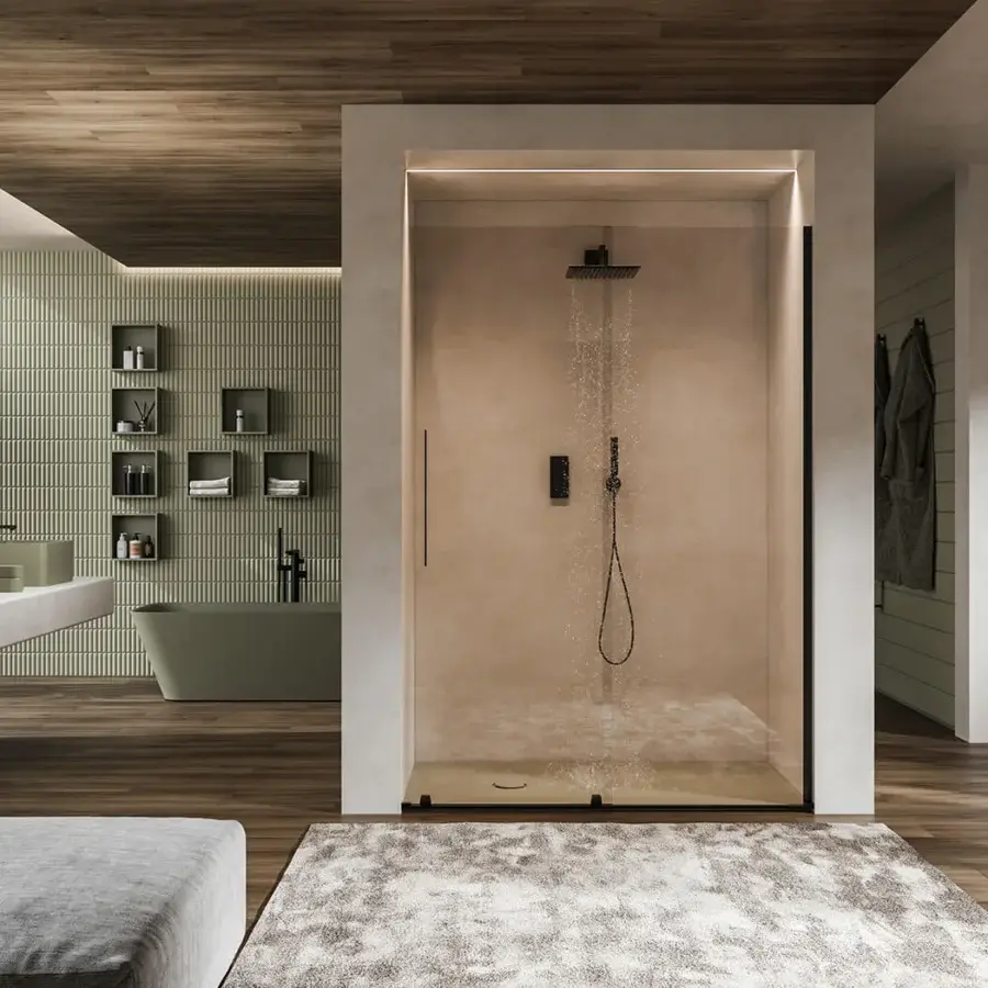 Innovative Norah Design MCVSPC05-06-07 mirror in velvety matt Norahcryl with integrated LED backlighting creating diffused illumination