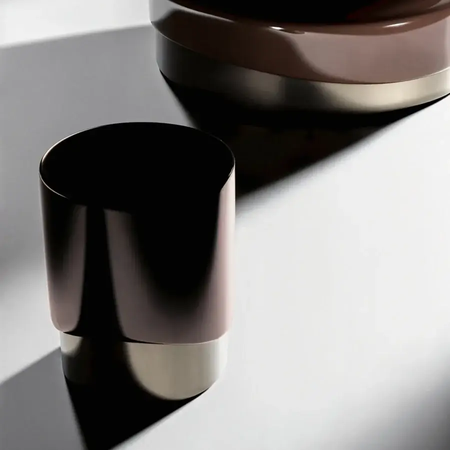 Exclusive Capital Merian side table with gradient lacquered surface and silver-grey metallic-finish base