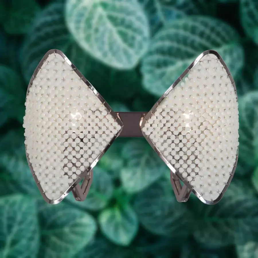 Elegant Patrizia Garganti Holly Wall Lamp with creamy white embellishments and polished rose-gold metallic accents