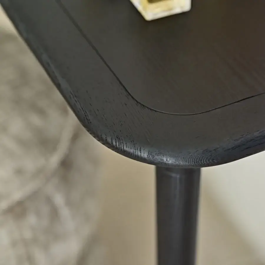 Elegant Black Tie Livia console crafted in Italy with wood and a smooth satin finish
