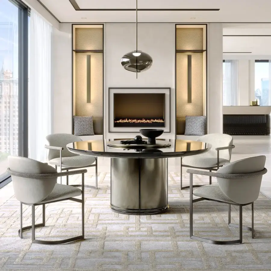 Exceptional Capital Flora armchair with enveloping form upholstered in light beige polyurethane composite and galvanic aluminum structure