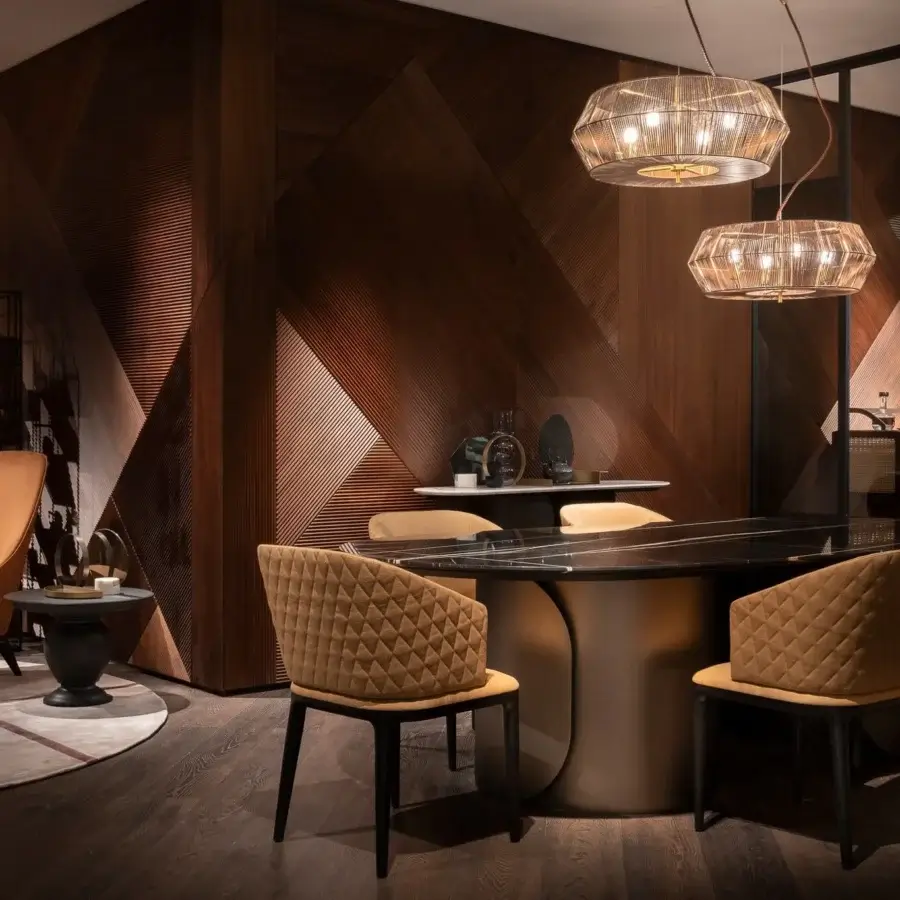 Superior Patrizia Garganti Novecento suspension lamp with dark metal cage and warm leather cable crafted in Italy