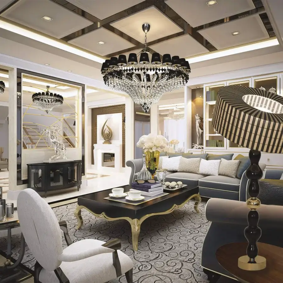 Distinguished Patrizia Garganti Ophelia chandelier crafted in Italy with delicate crystal prisms and refined crystal lozenges