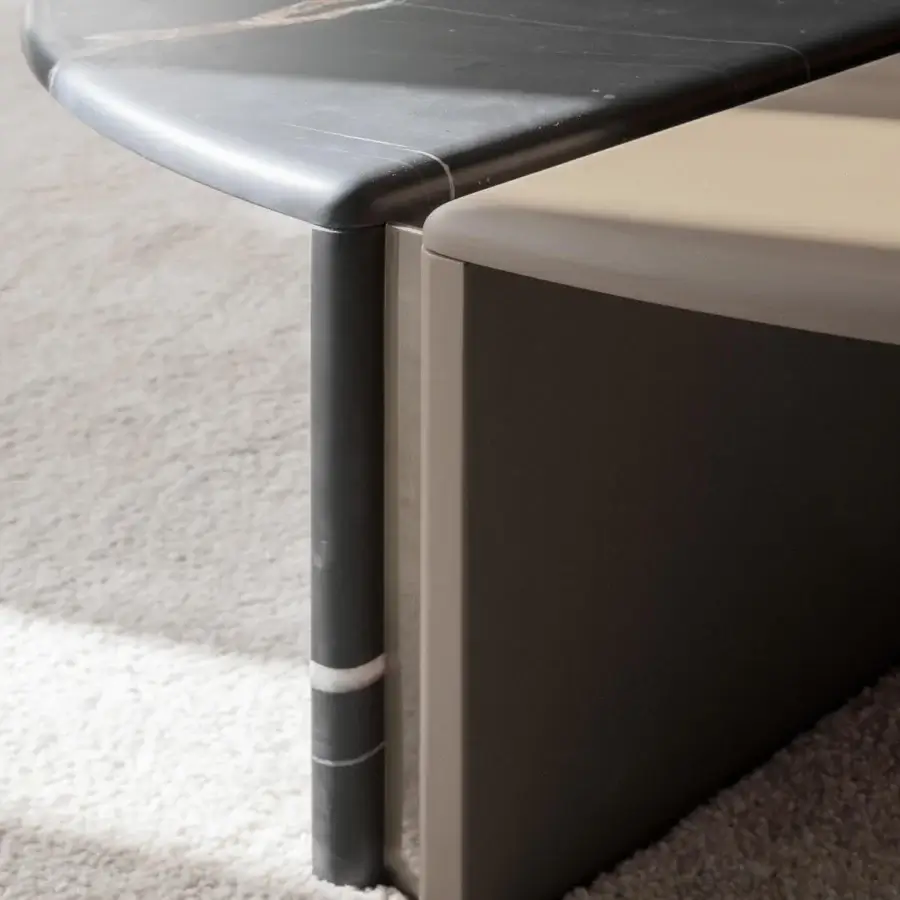 Elegant Capital Helena coffee table with dark marble, subtle gold veining and smooth lacquered finish