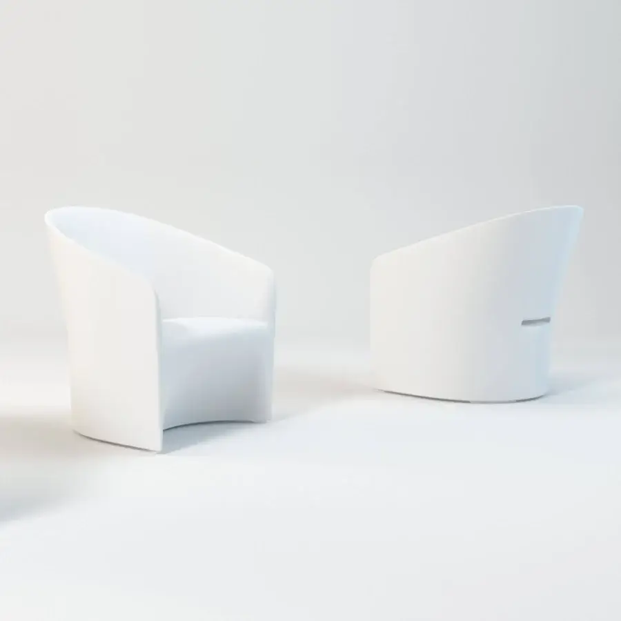 Distinguished Serralunga Pine Beach lounge chair crafted in white recyclable LLDPE with a smooth matte finish