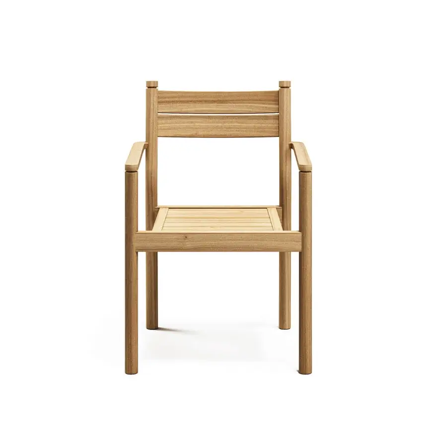 Exceptional Atmosphera Panama armchair crafted in timber with horizontal slats and a smooth satin finish