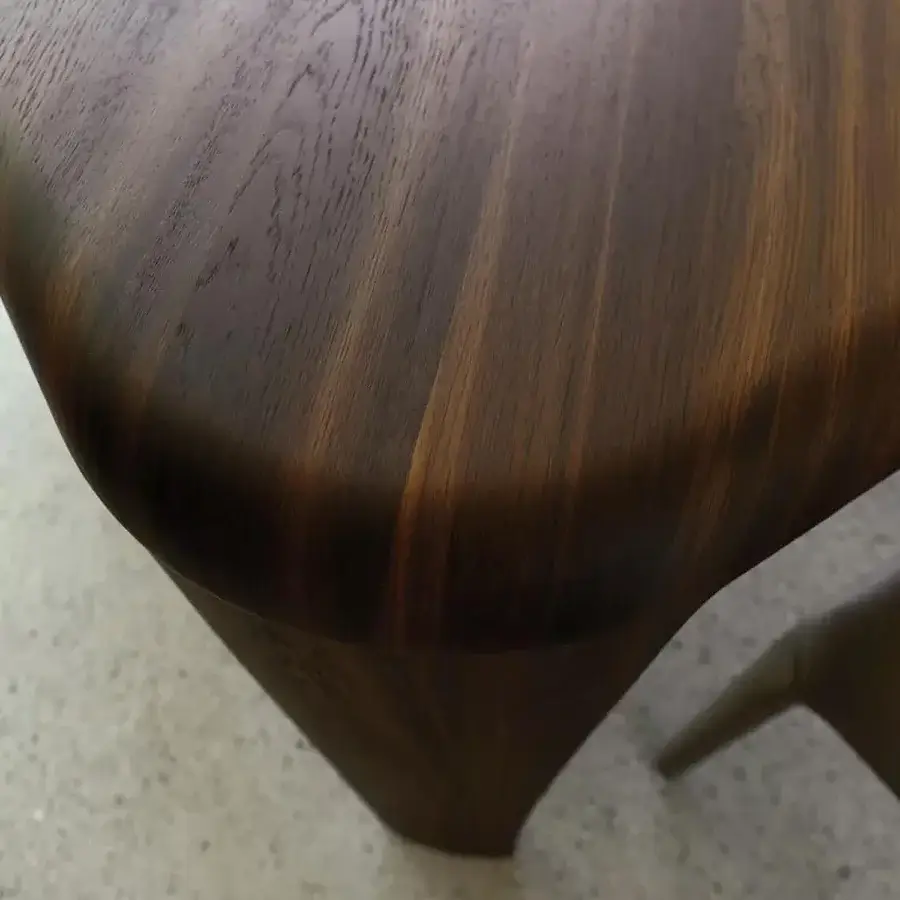 Distinguished Ivano Antonello Italia Igor dining table crafted in wood veneer with dark brown finish and satin grain
