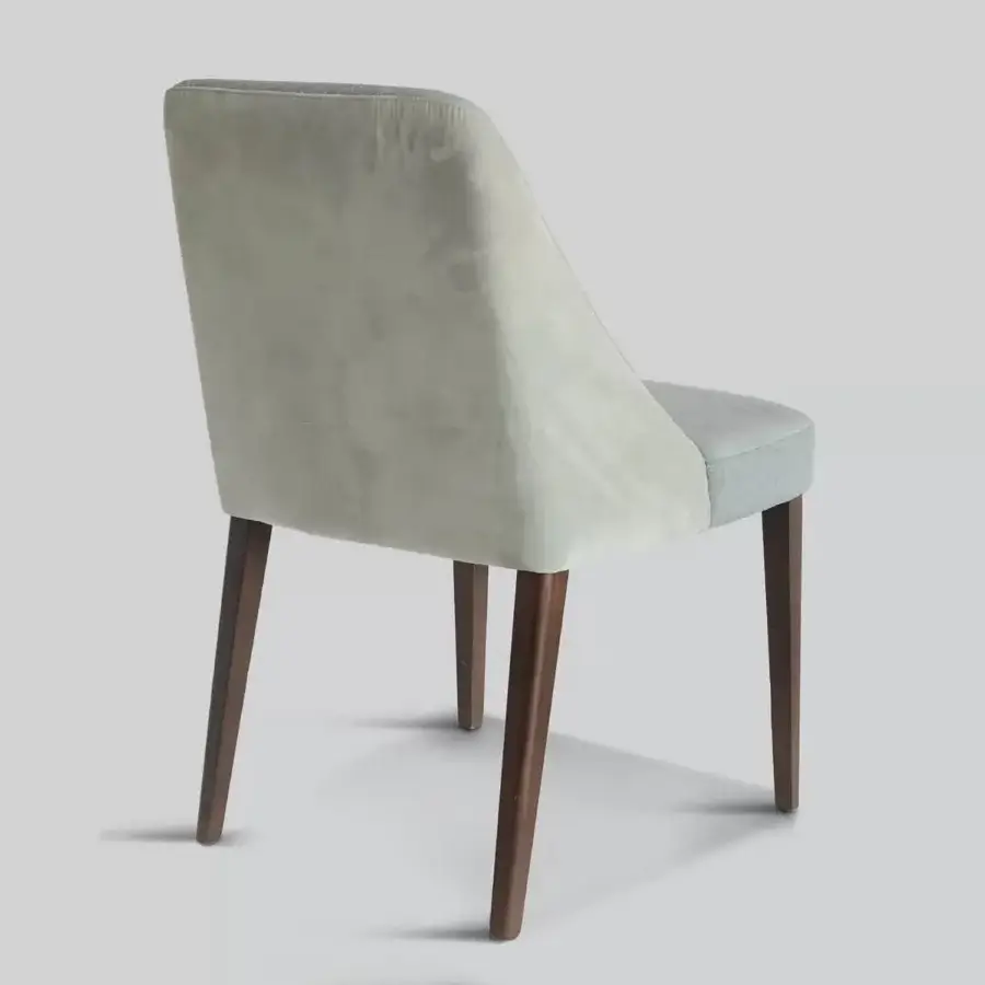 Superior Ivano Antonello Italia Ketty dining chair with light green fabric upholstery and satin finished wooden legs