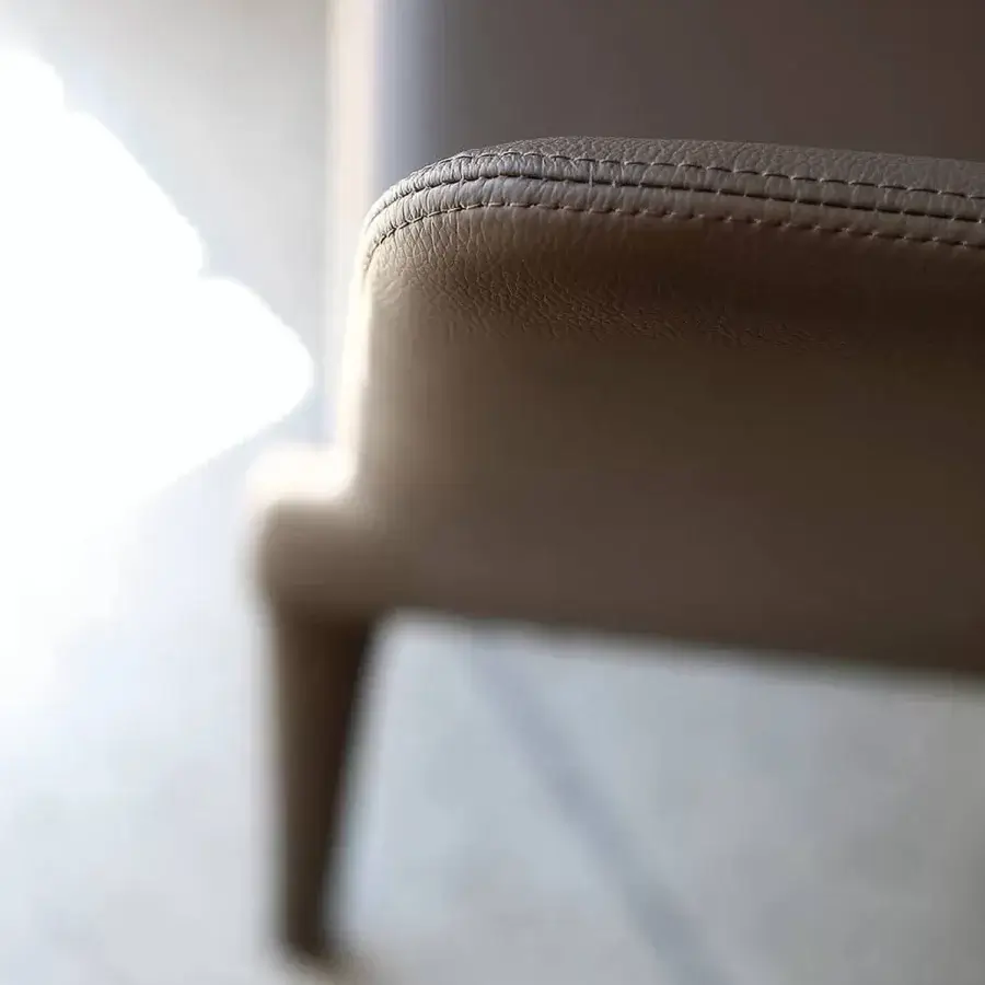 Distinguished Ivano Antonello Italia Olivia dining chair with smooth leather upholstery and refined stitching details