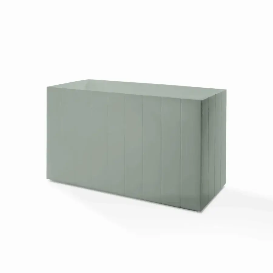 Elegant Serralunga Fence planter, a planter crafted in sage green LLDPE plastic with a matte finish and subtle texture