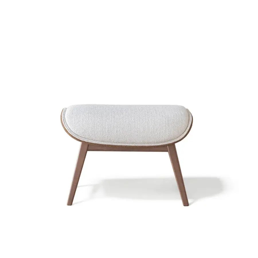 Superior Capital Dafne lounge chair with curved design upholstered in textured off-white textile with satin finish