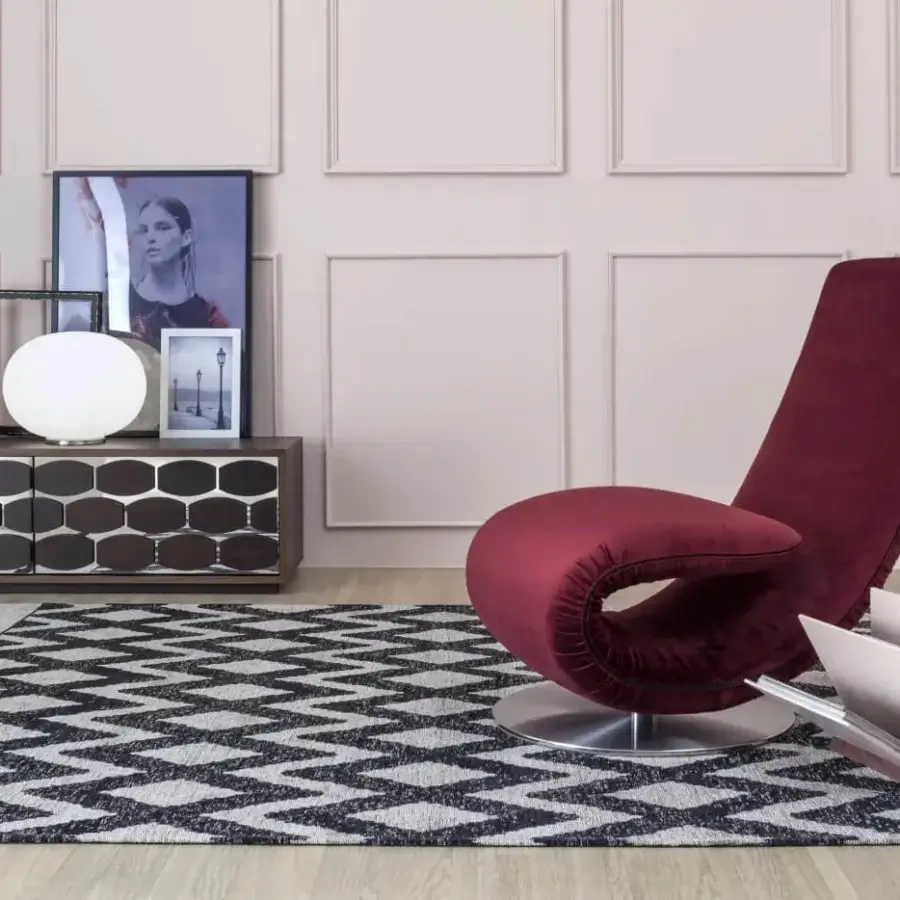 Exceptional Tonin Casa Ricciolo lounge chair to chaise in burgundy velvet with polished metal base