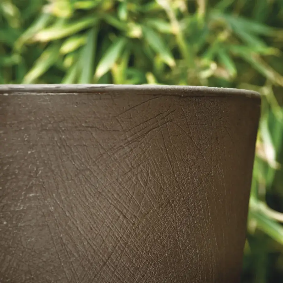 Superior Serralunga Liscio Siena planter with textured finish crafted in sienna LLDPE for indoor or outdoor use