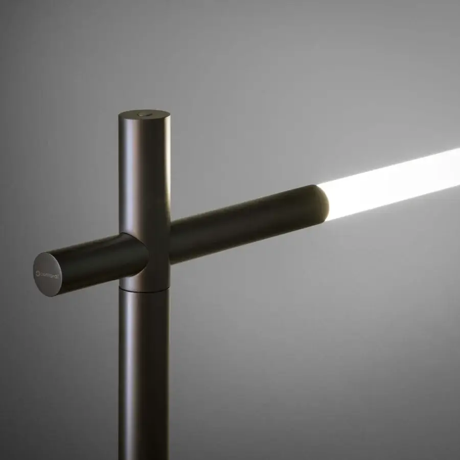 Exceptional Contardi Bianca lamp crafted in Italy with a satin dark bronzed metal finish and radiating arms