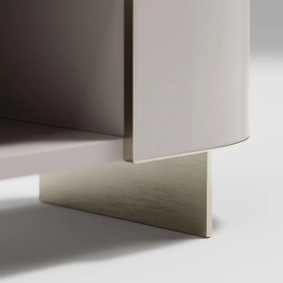 Distinguished Capital Duna cupboard crafted with wood veneer, bronzed glass shelves and a subtly textured surface