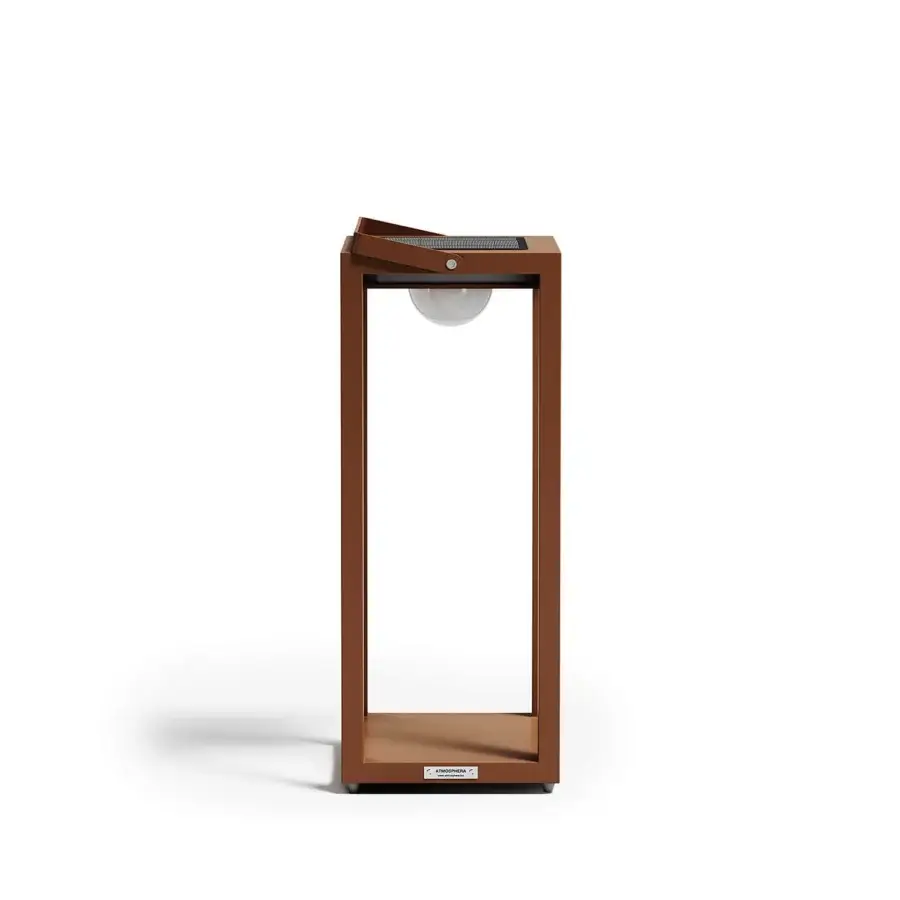 Exceptional Atmosphera Astro floor lamp with aluminum construction, transparent glass and satin warm brown finish