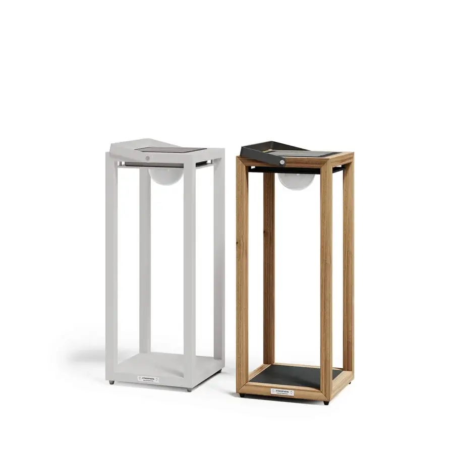 Exceptional Atmosphera Astro floor lamp with geometric silhouette crafted in aluminum and matte light gray finish