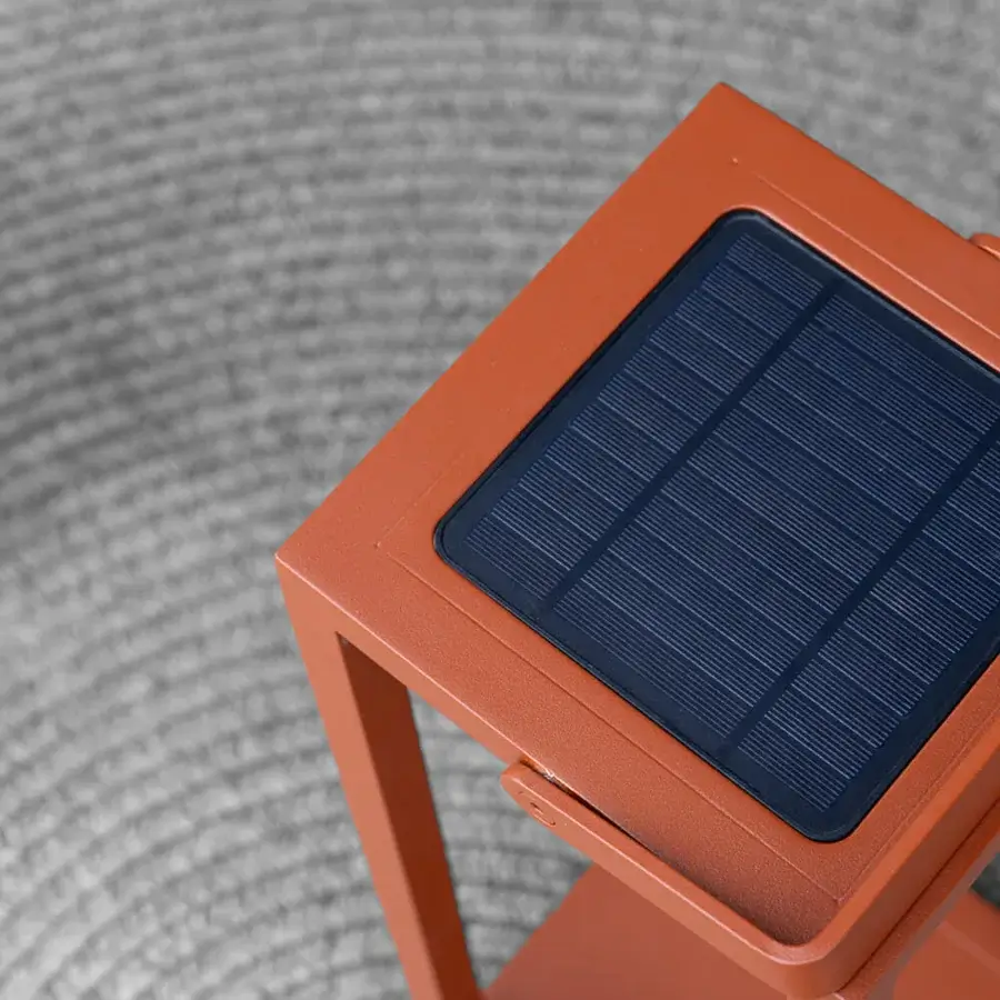 Superior Atmosphera Astro floor lamp with geometric form built in aluminum and matte terracotta orange finish