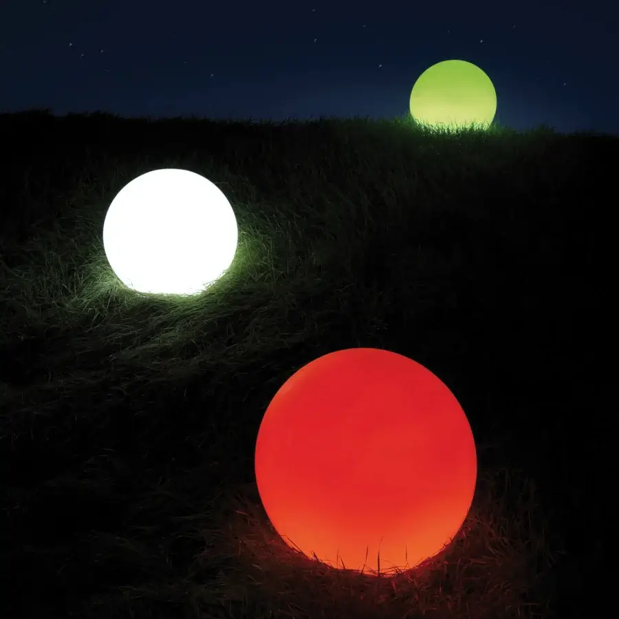 Captivating Serralunga Atmosfera floor lamp crafted in recyclable LLDPE with a neutral translucent opal finish and vibrant red gradient hue