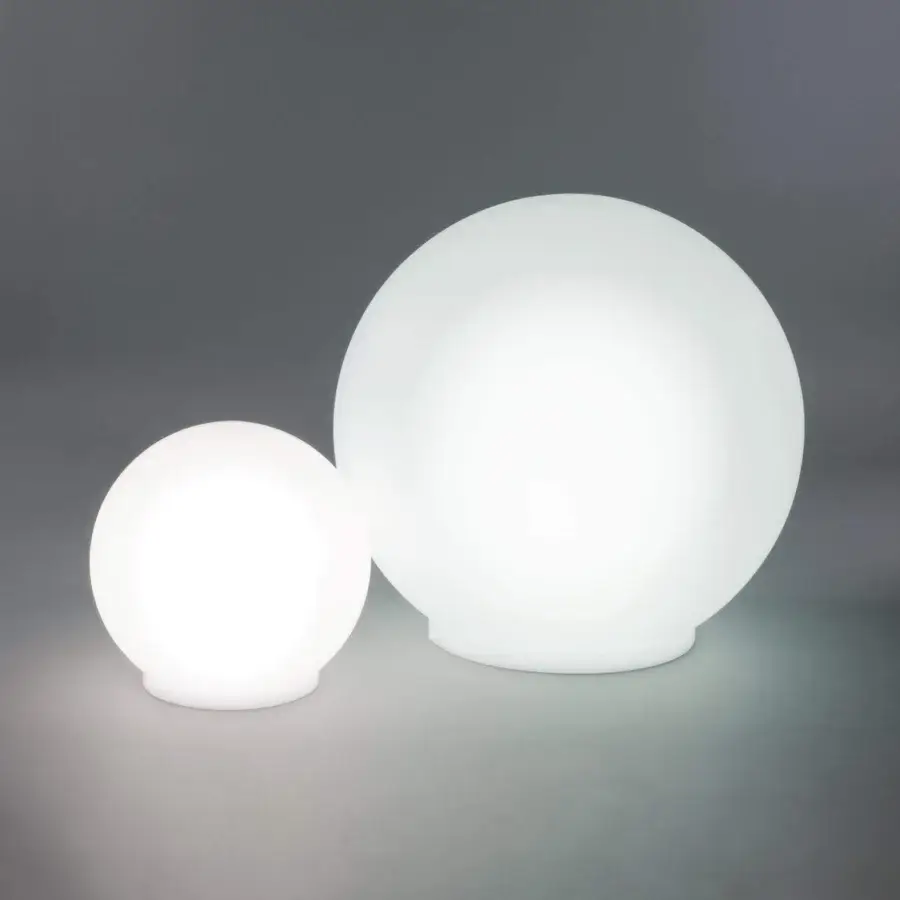 Exceptional Serralunga Atmosfera floor lamp crafted in recyclable LLDPE with an opal neutral translucent finish