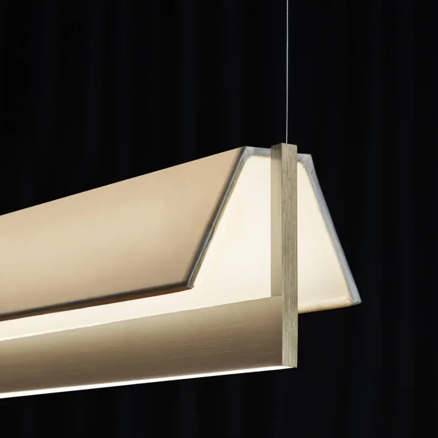 Superior Contardi Fly suspension lamp crafted in metal with a brushed finish and translucent white diffuser