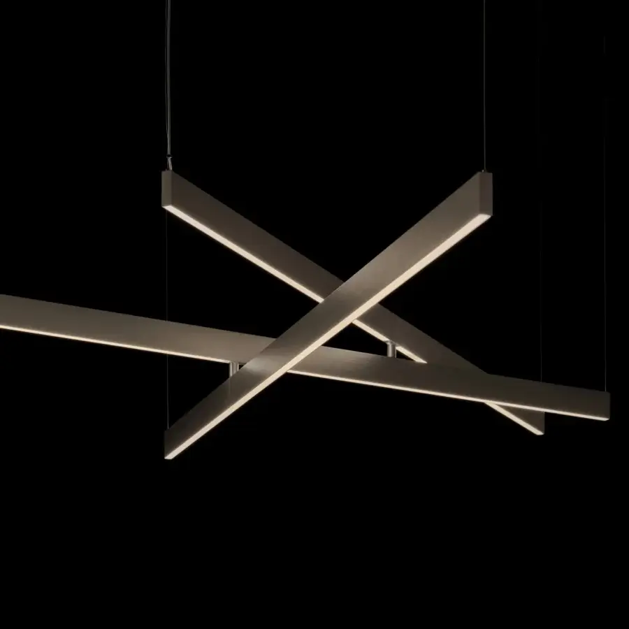 Elegant Contardi Fly Multipla suspension lamp crafted in warm gray metal with a satin finish delivering balanced illumination