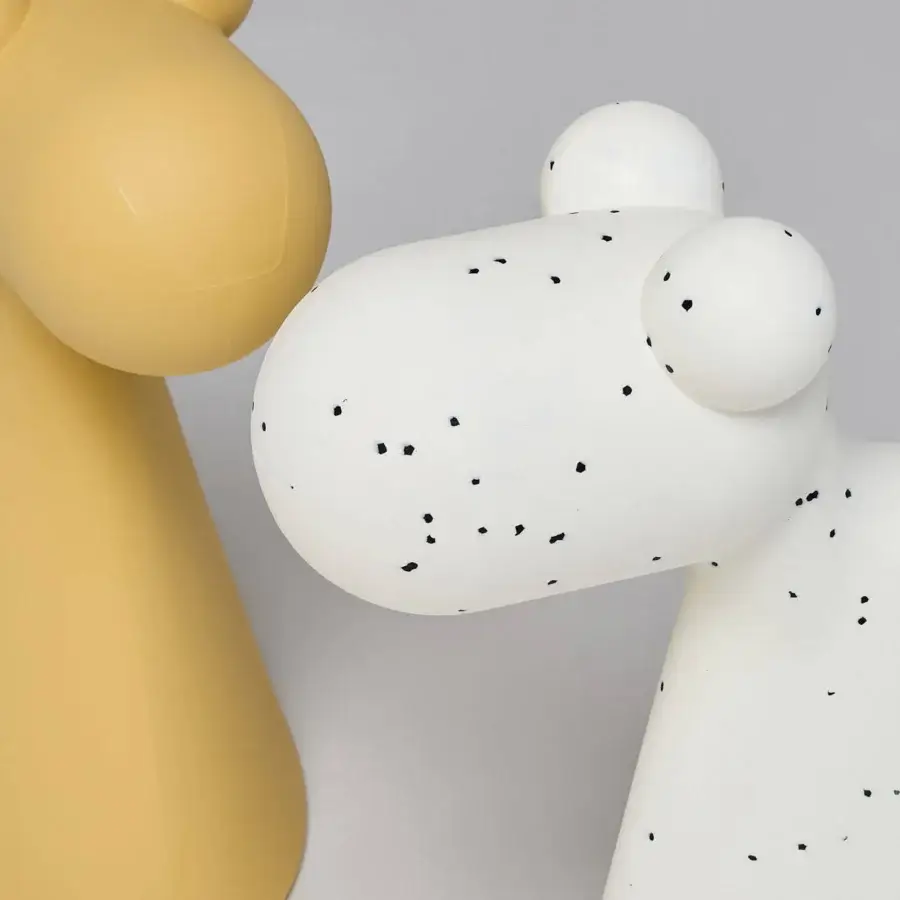 Exceptional Serralunga Doggy sculpture stool crafted in white speckled LLDPE with a smooth matte texture