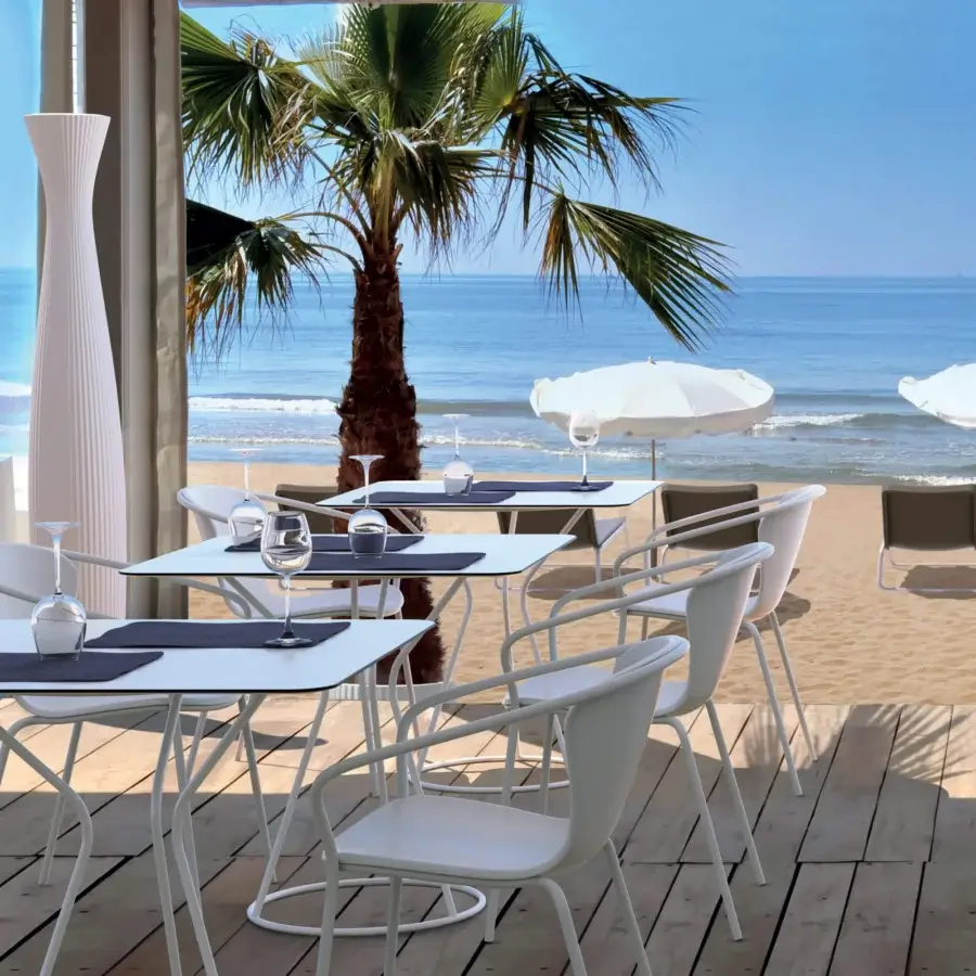 Distinguished Serralunga Solea chair crafted in white LLDPE with a smooth, slightly textured finish and enveloping form