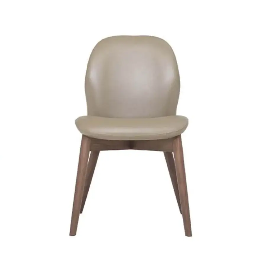 Distinguished Tonin Casa Sorrento Ésprit chair built with neutral beige synthetic upholstery and satin-finish wood frame