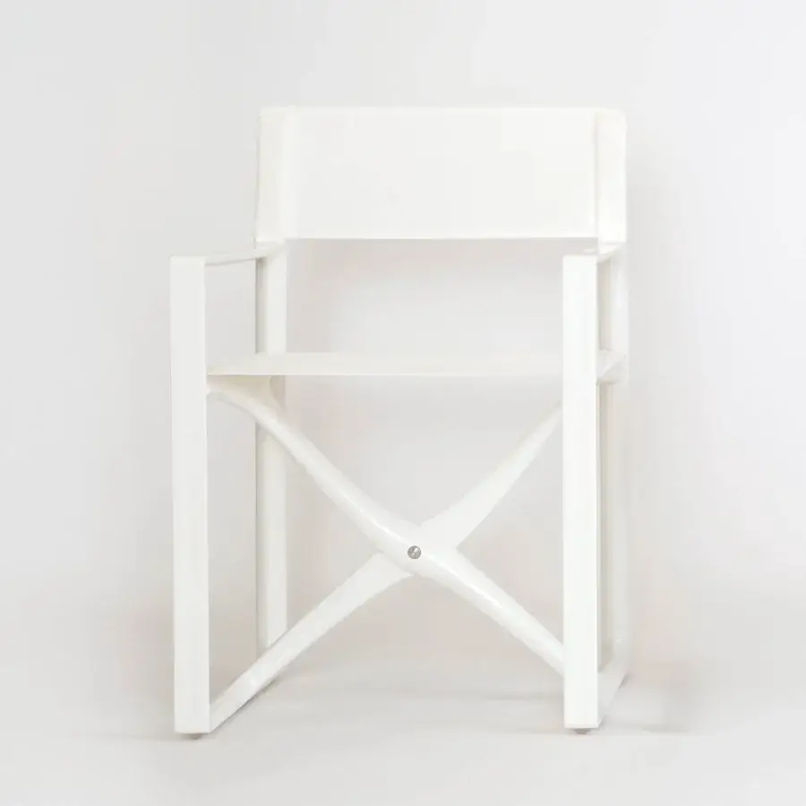 Superior Serralunga Regista armchair crafted in white polyamide with Batyline upholstery and high-gloss finish