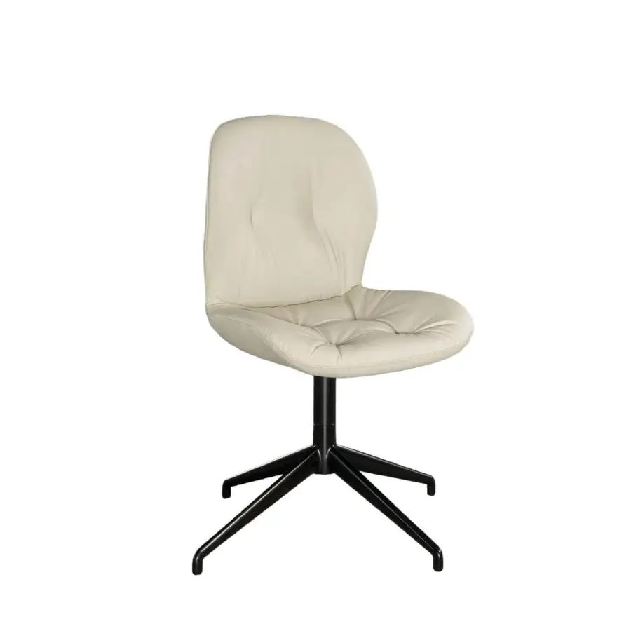 Exceptional Tonin Casa Sorrento Ésprit chair with light beige textile upholstery and matte black painted aluminum base