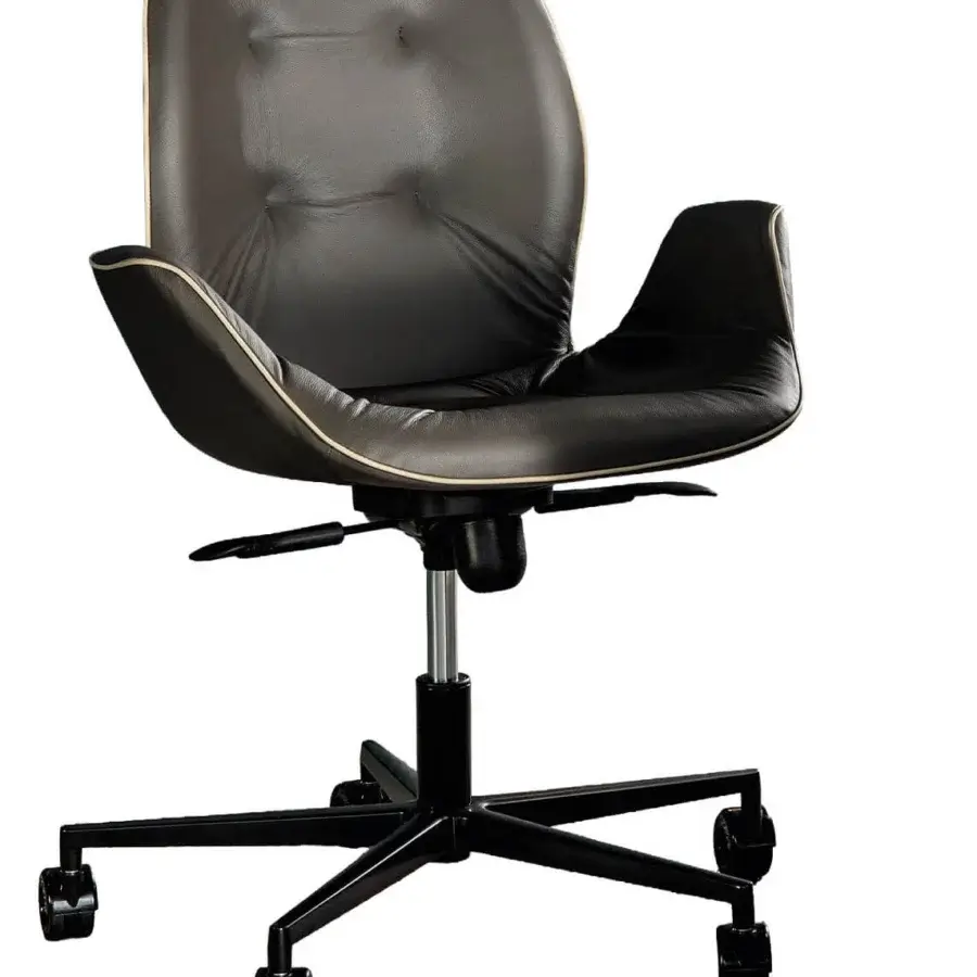 Distinguished Tonin Casa Sorrento office chair and armchair in dark synthetic material with satin finish
