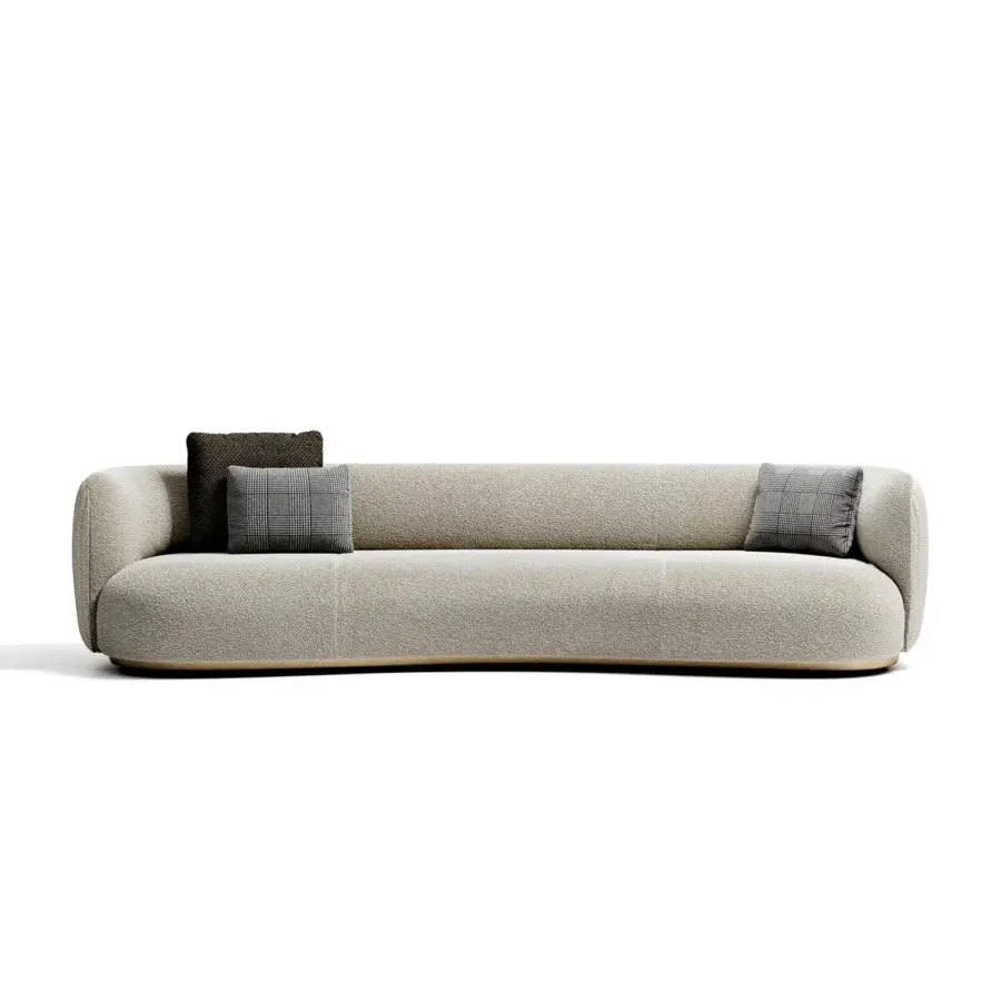 Superior Capital Cloud sofa upholstered in lavish neutral beige bouclé textile with a skilled solid wooden frame