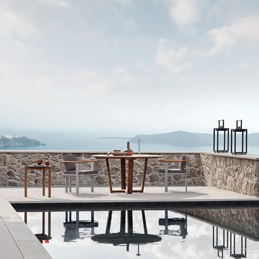 Superior Atmosphera Desert table crafted from Asian TEAK wood in a warm medium-brown tone with an oil finish