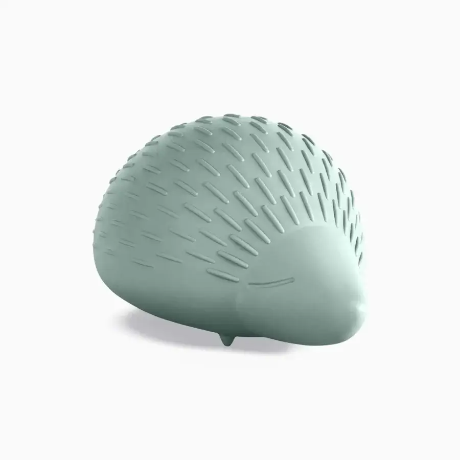 Distinctive Serralunga Bonnie sculpture crafted in matte pastel green recyclable LLDPE with stylized spines for indoor or outdoor display