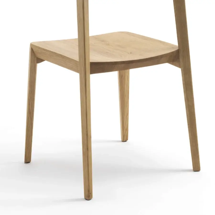 Distinguished Riva 1920 Mia Wood chair crafted in warm brown solid wood with a satin sheen finish