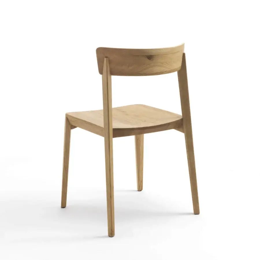 Sophisticated Riva 1920 Mia Wood chair crafted in light warm brown solid wood with a satin sheen