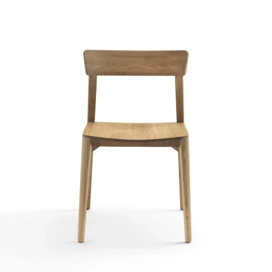 Exceptional Riva 1920 Mia Wood chair crafted in light warm brown solid wood with a satin finish