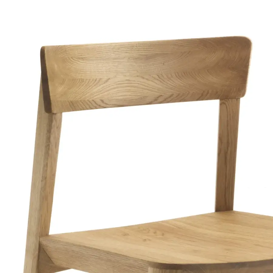 Luxury Riva 1920 Mia Wood chair crafted in light to medium warm brown solid wood with a satin sheen finish