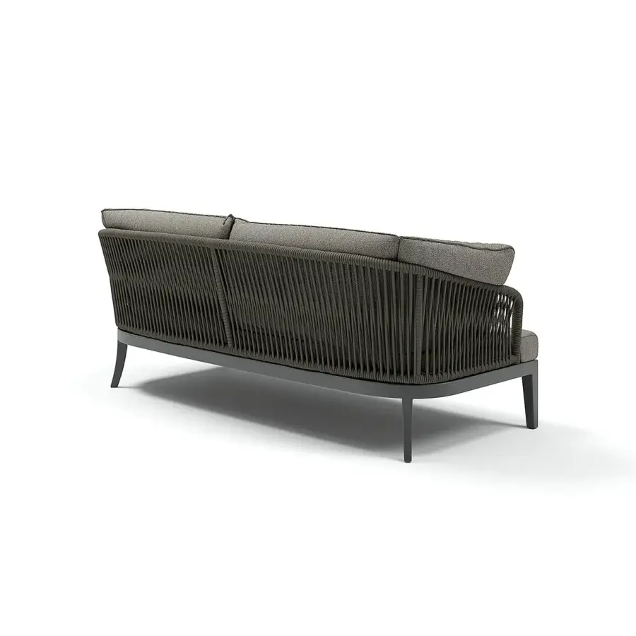 Exceptional Atmosphera Dream 2.0 sofa crafted with dark grey hand-woven rope and a durable dark grey metal frame