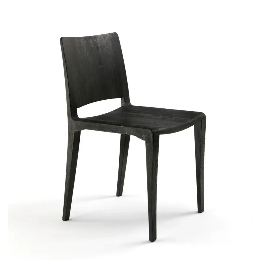Captivating Riva 1920 Voltri chair built in dark wood with visible interlocking joints and a matte finish