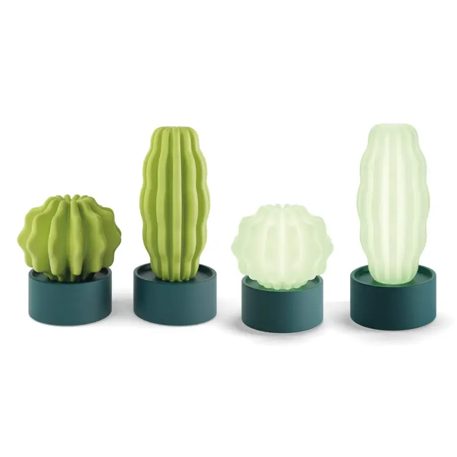 Superior Serralunga Cactus sculpture with lime green form built in recyclable LLDPE and textured finish