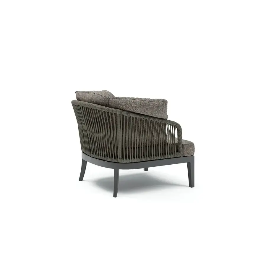 Superior Atmosphera Dream 2.0 lounge chair with hand-woven rope detailing and dark gray matte metal frame