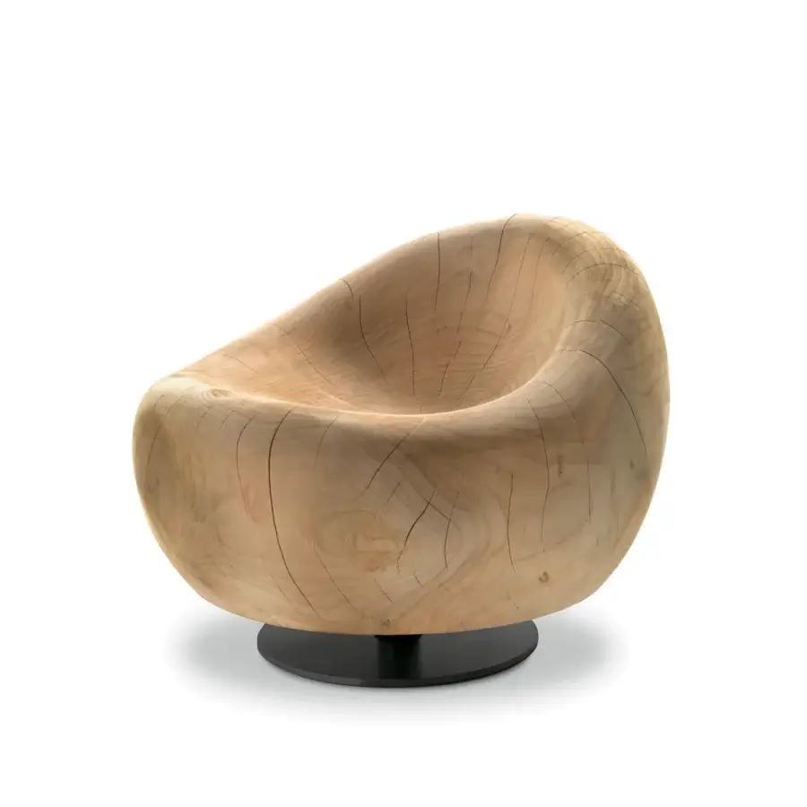 Lavish Riva 1920 Maui lounge chair sculpted from solid scented cedar with a warm beige tone and matte finish